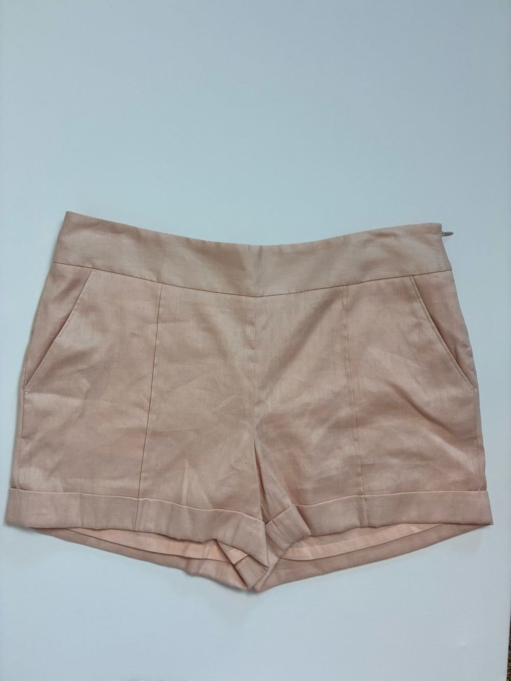 LOFT NWT pink quartz linen Tailored Linen Shorts, lined Marisa style